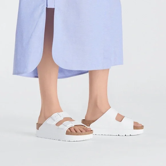 Birkenstock Arizona Papillio Flex Platform Sandal Slide White SZ US 10 EU 41 NEW - Picture 6 of 13